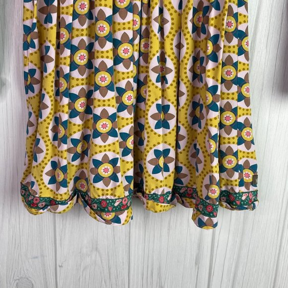 Matilda Jane Dress Country Damsel Girls 8 Blue Yellow Long Sleeve Fit Flare - Picture 9 of 9